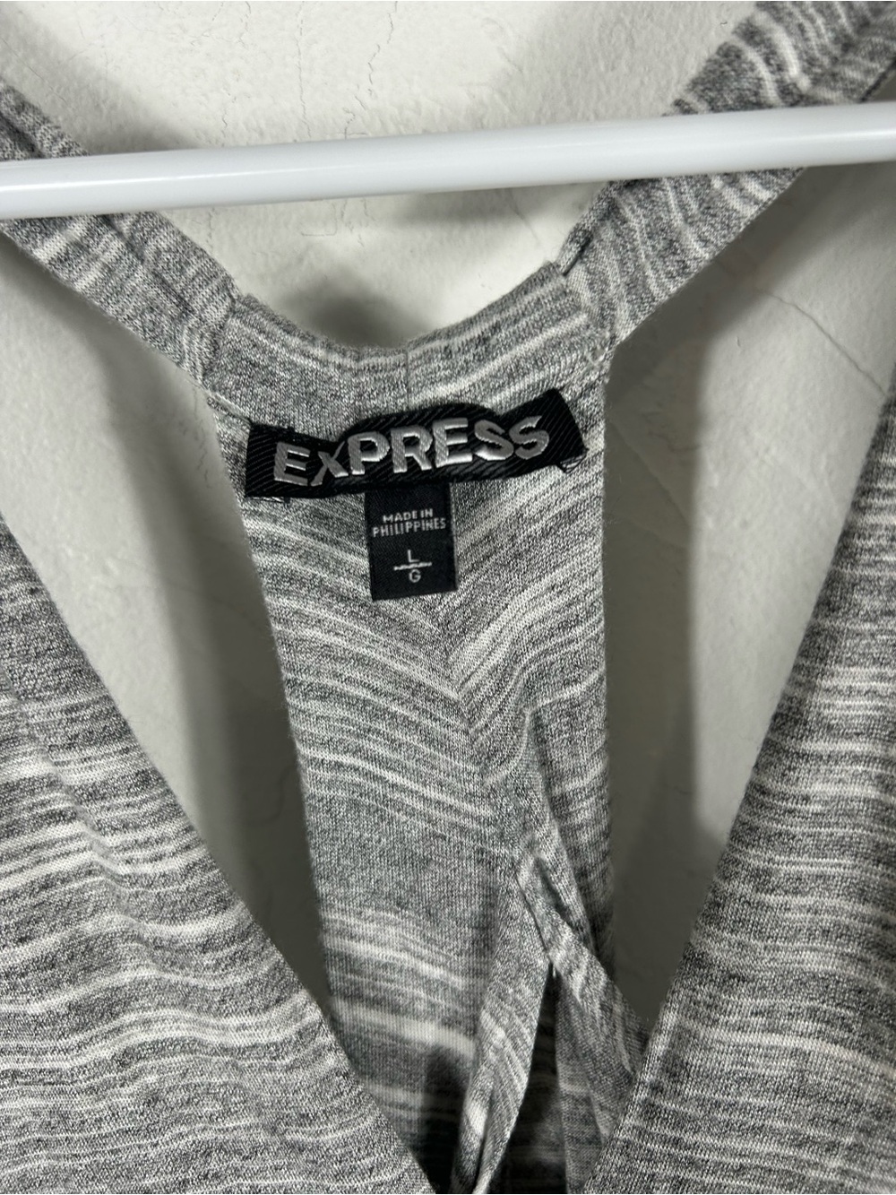 Express Heather Gray Spacedye High-Low Tank Dress Size L - Picture 5 of 6